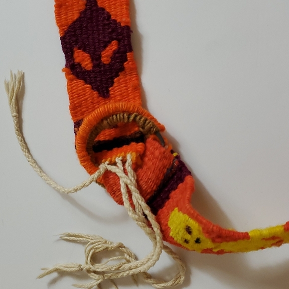 Vintage boho multi-colored woven belt - Picture 2 of 5